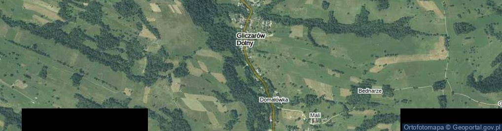 Zdjęcie satelitarne Gliczarów Dolny ul.